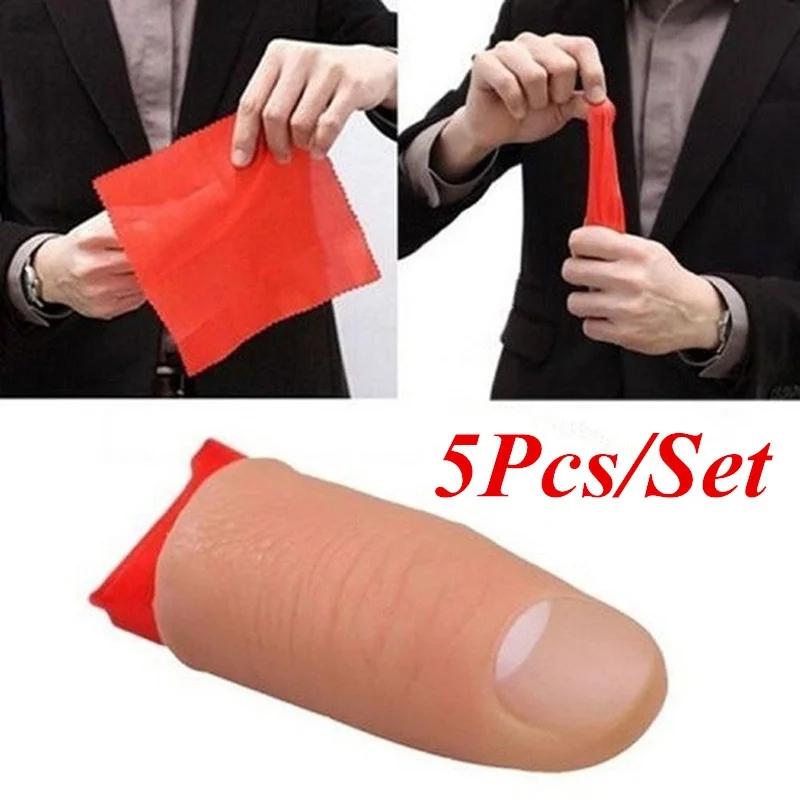 Thumb Tip Magic Trick Set - 5Pcs/Set Fakes Soft Thumb Tip Finger