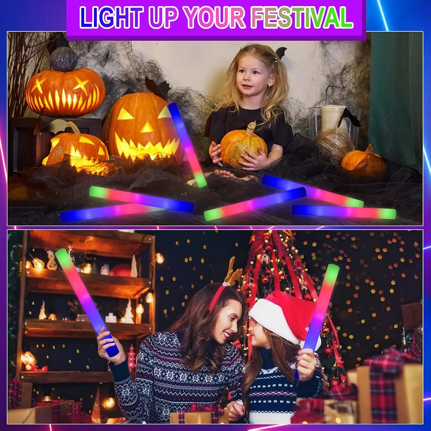 1Z-50PCS Led Foam Glow Sticks  - Flashing Led Foam Sticks Party review and price