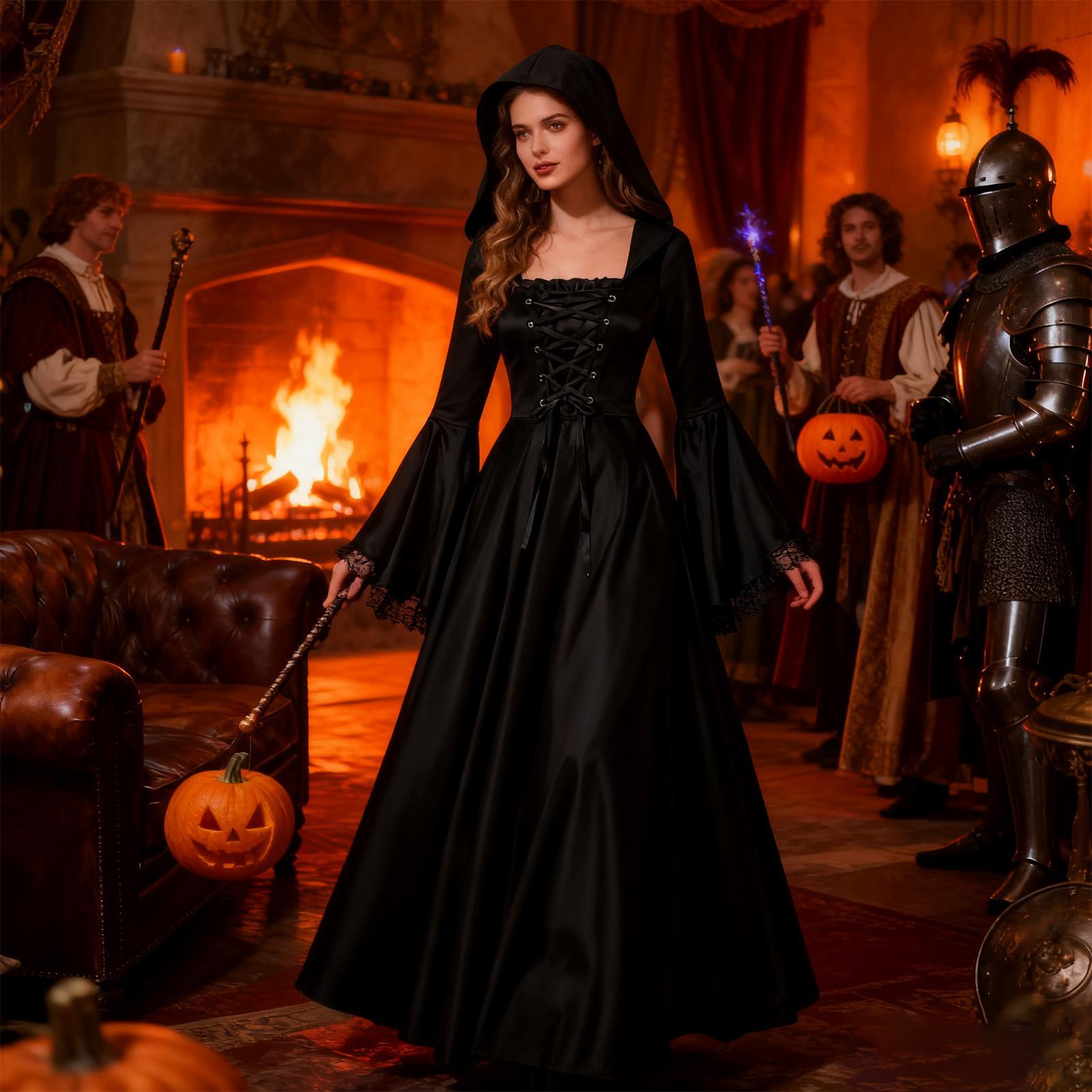 Halloween Witch Costume Mediev - Medieval Renaissance Dress Women review and price