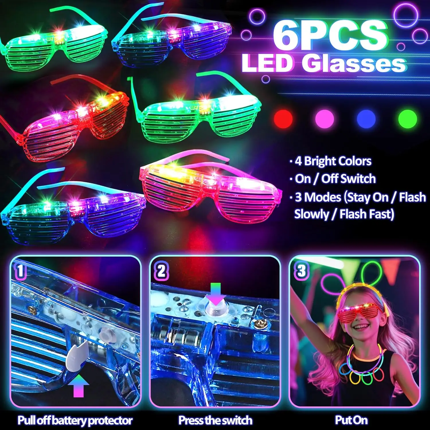 128PCS Light Up Glasses LED Ha - Glow In The Dark Party Glasses review and price