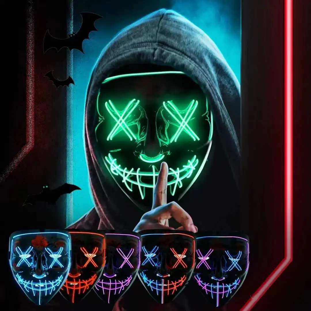 Wireless Scary Glowing Mask LE - Led Purge Mask Halloween review and price