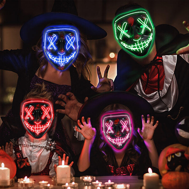 Scary Halloween Cosplay Light  - Led Purge Mask Halloween review and price