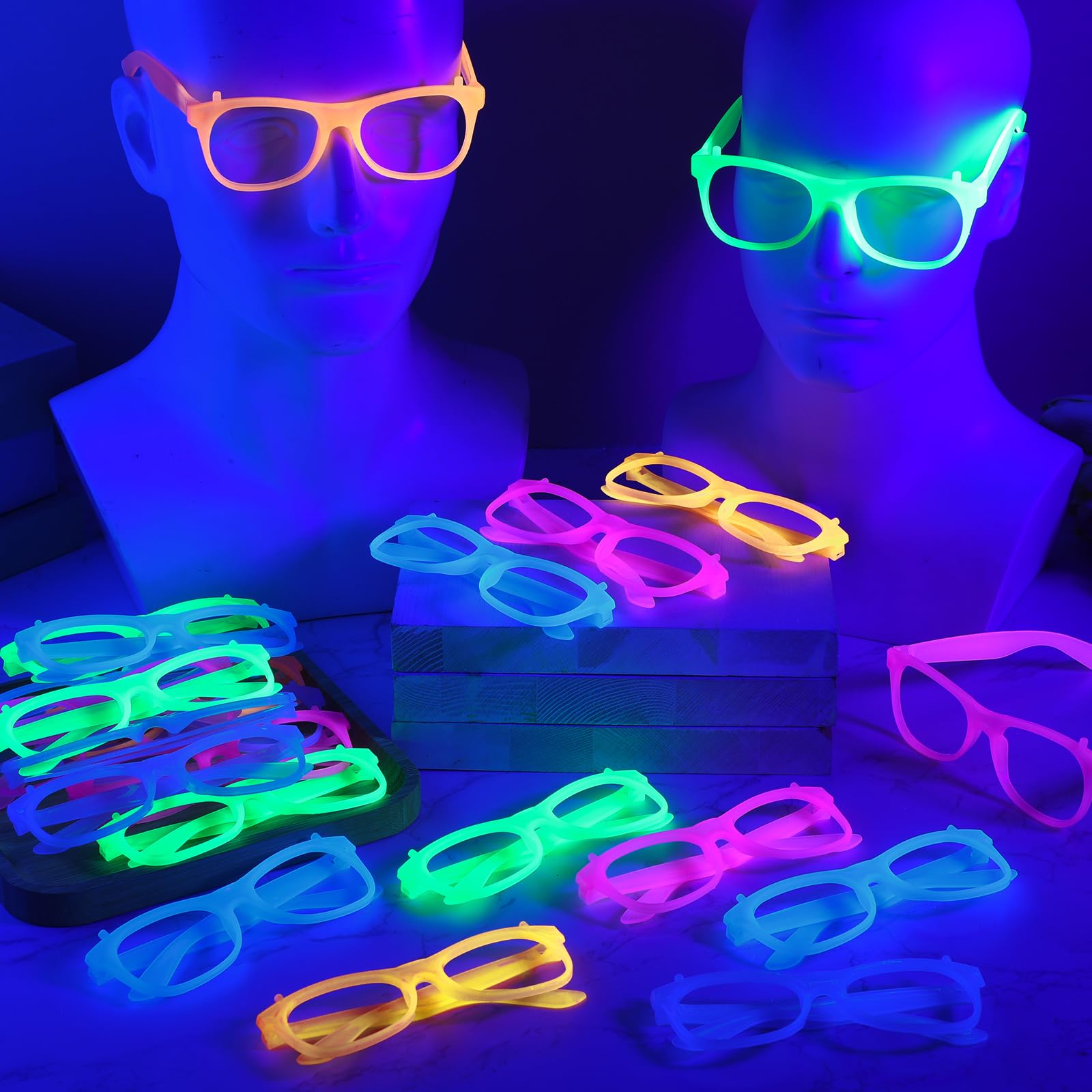 2/12pcs Glow-in-the-Dark Neon  - Glow In The Dark Party Glasses review and price