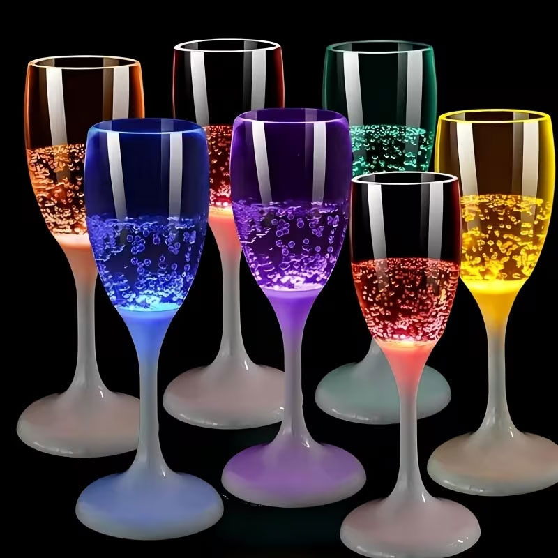 6pcs LED Luminous Champagne Gl - Glow In The Dark Party Glasses review and price