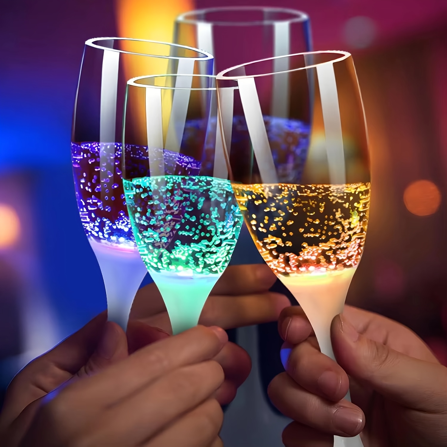 6pcs LED Luminous Champagne Gl - Glow In The Dark Party Glasses review and price