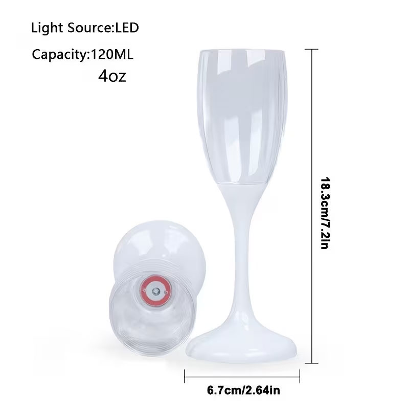 6pcs LED Luminous Champagne Gl - Glow In The Dark Party Glasses review and price