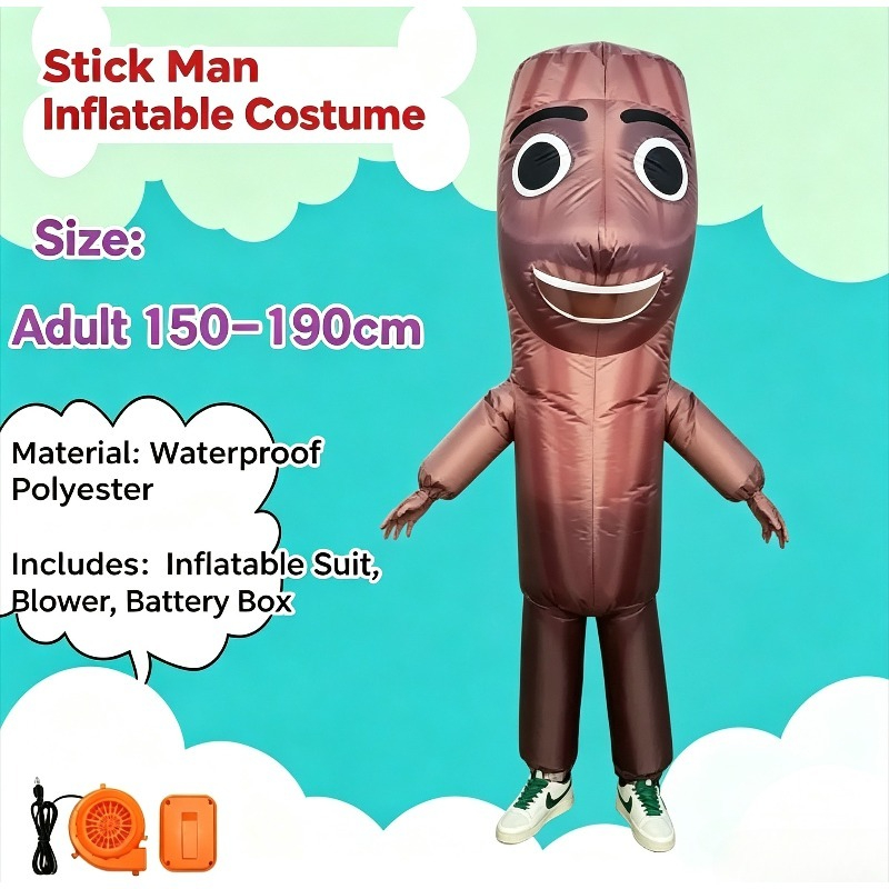 Long wooden stick man inflatab - Inflatable Dinosaur Costume Adult review and price