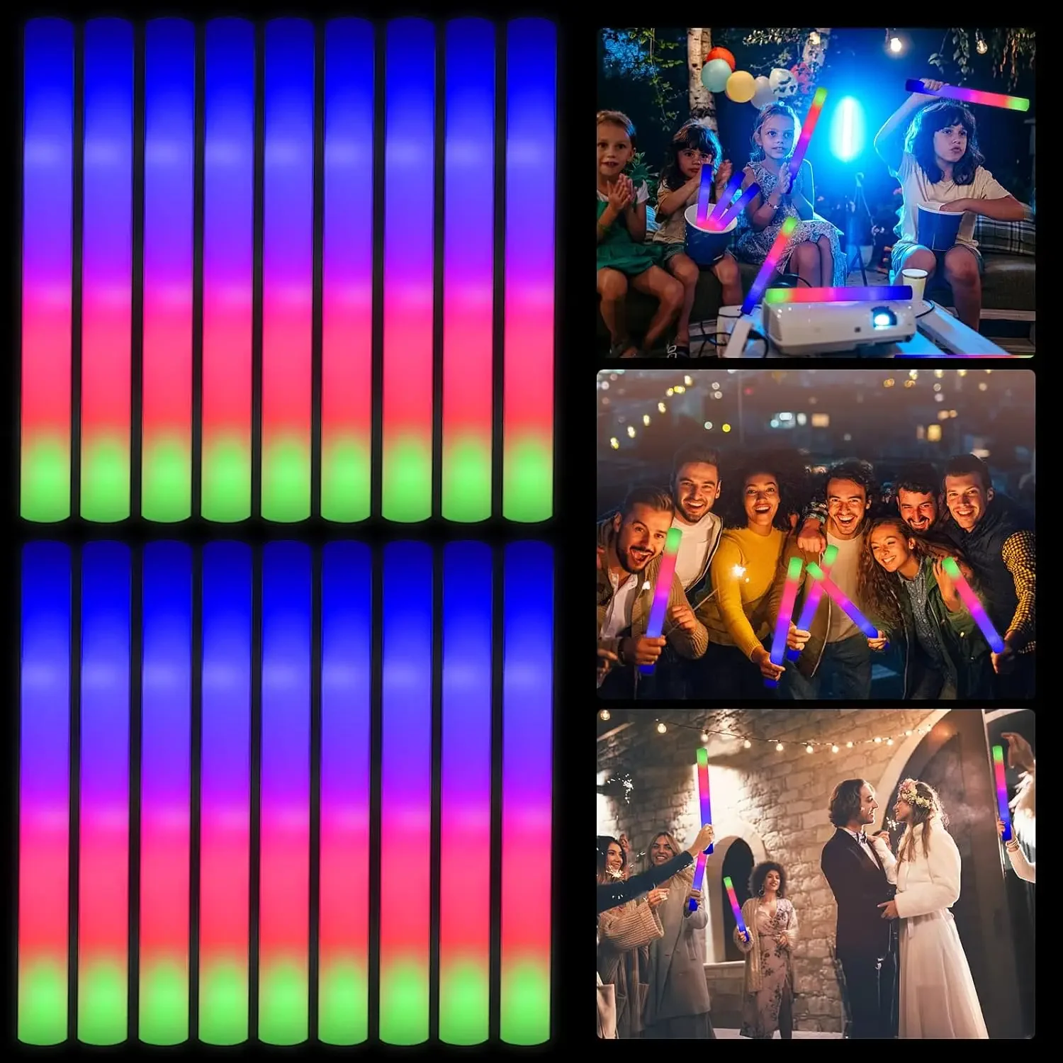2Z-50PCS Led Foam Glow Sticks  - Flashing Led Foam Sticks Party review and price