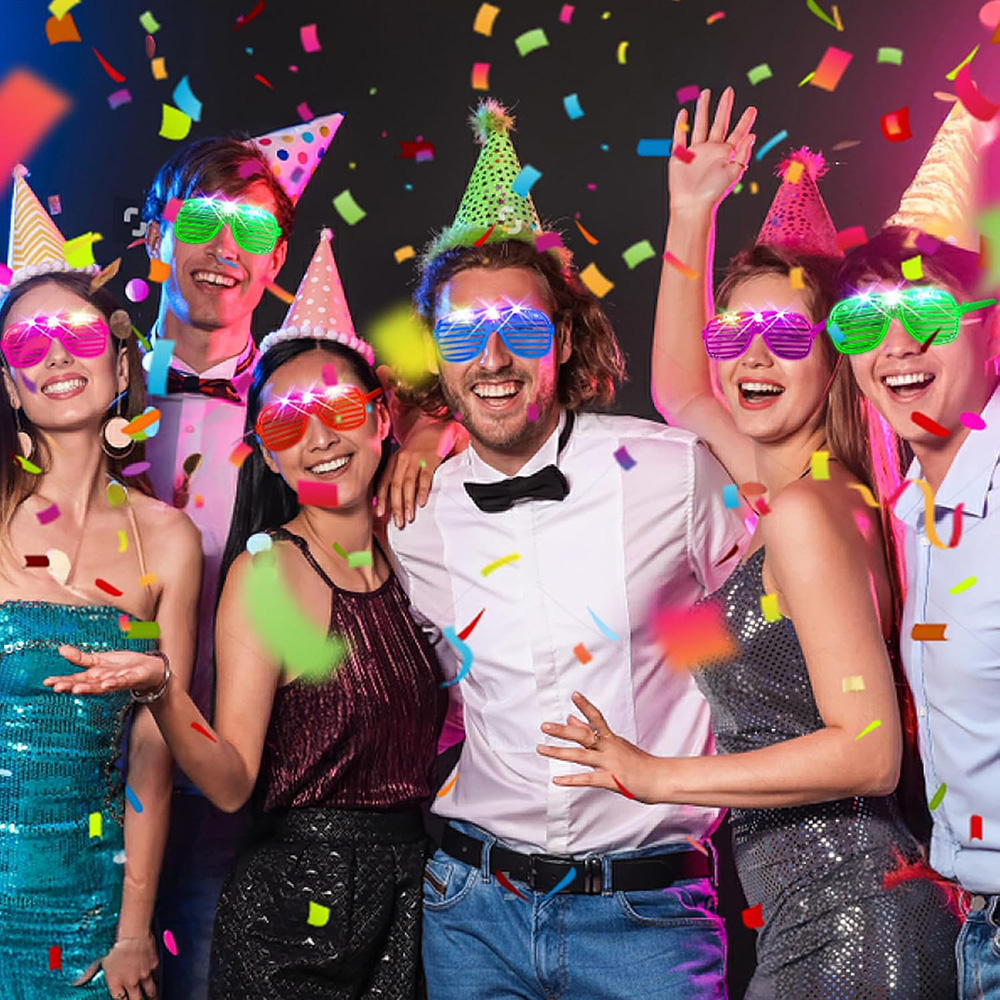 LED Glasses 6 Neon Colors Glow - Glow In The Dark Party Glasses review and price