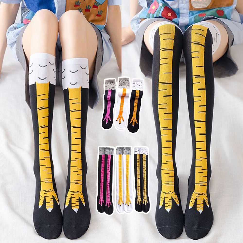1-4 Pairs Women Knee High Sock - Funny Chicken Leg Socks review and price